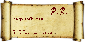 Papp Rózsa névjegykártya