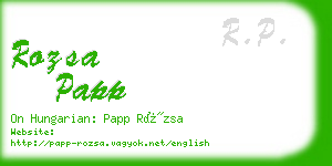 rozsa papp business card